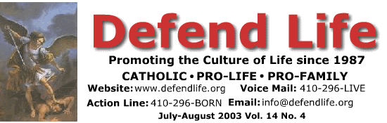 Defend Life Newsletter Masthead